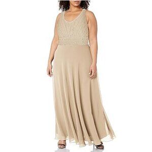 J Kara Women's Sleeveless Long Beaded Gown Came 12P